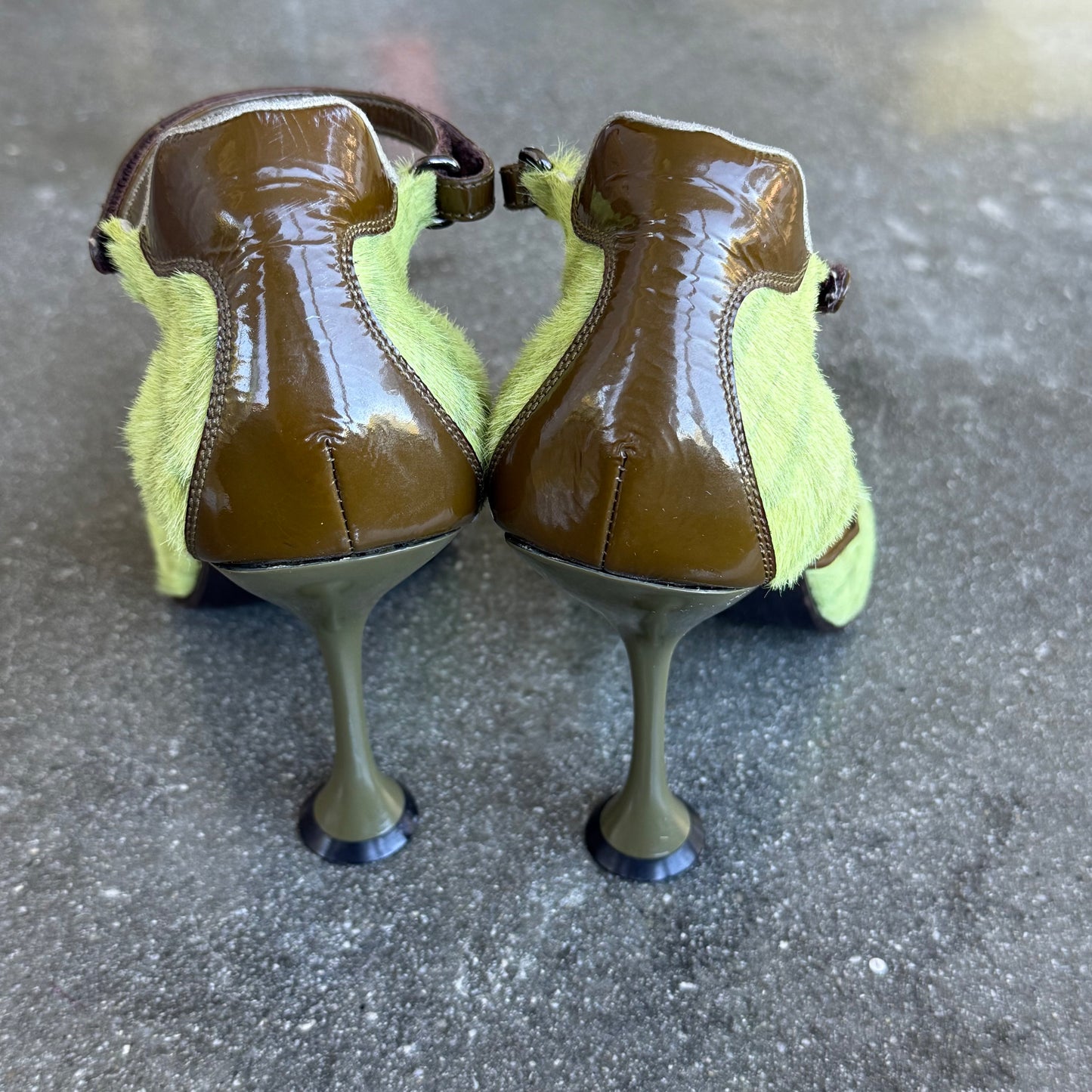 FW99 miu miu Tartan Ponyhair Mary Janes - US 10-10.5
