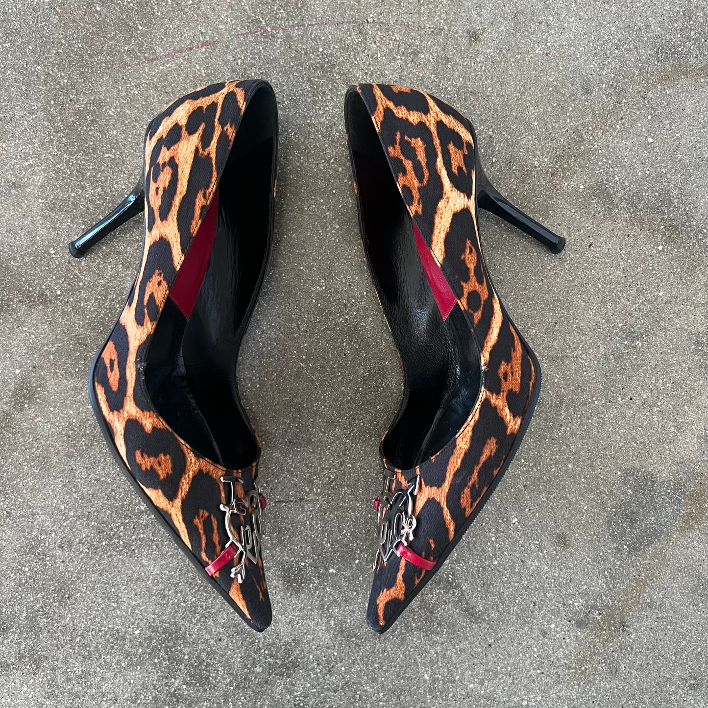FW04 Galliano I Love Dior Leopard Heels - US 10.5