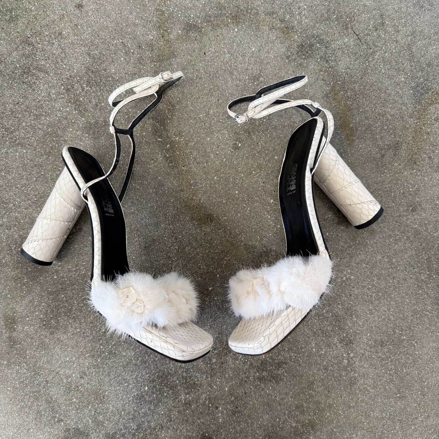 FW99 Gianni Versace Python & Mink Sandals - US 8-8.5
