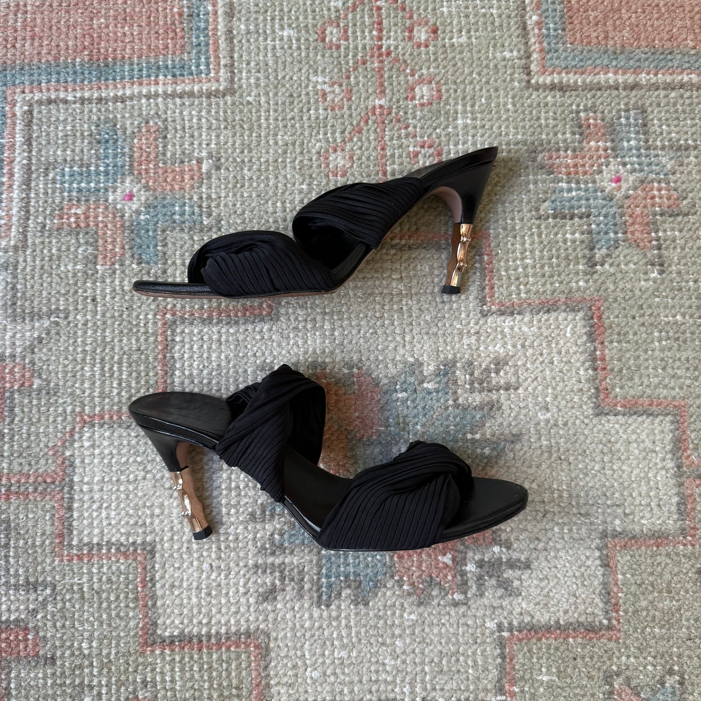S/S2004 Tom Ford Gucci Plissé Bamboo Mules - US 6