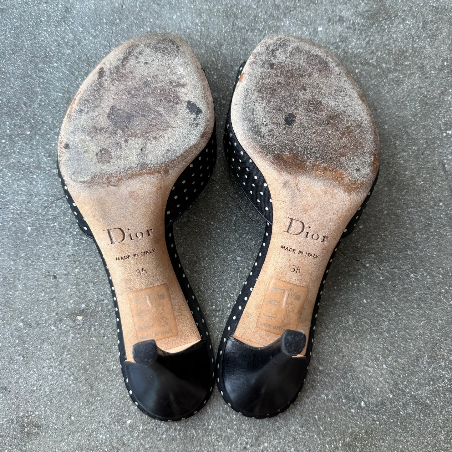 John Galliano Christian Dior Polka Dot Satin Mules - US 5.5-6