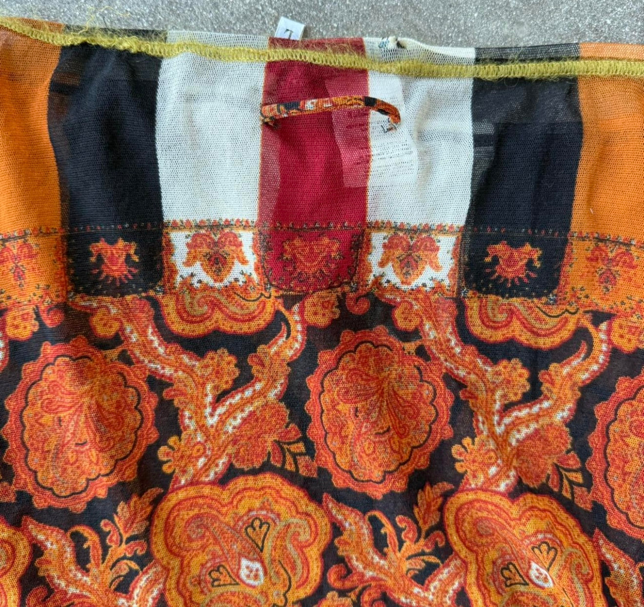 90s Jean Paul Gaultier Paisley Mesh Skirt Set - US Xs-M