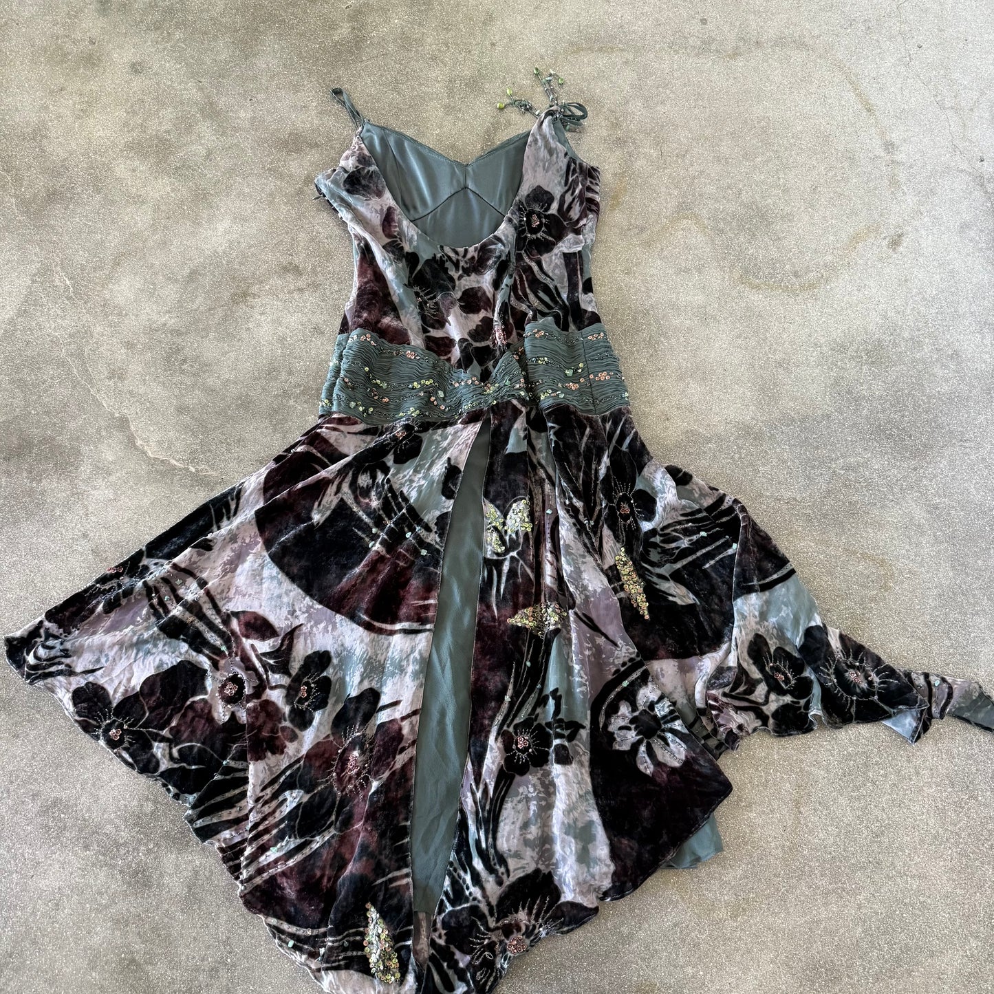 Vintage Sue Wong Silk Velvet Burnout Dress