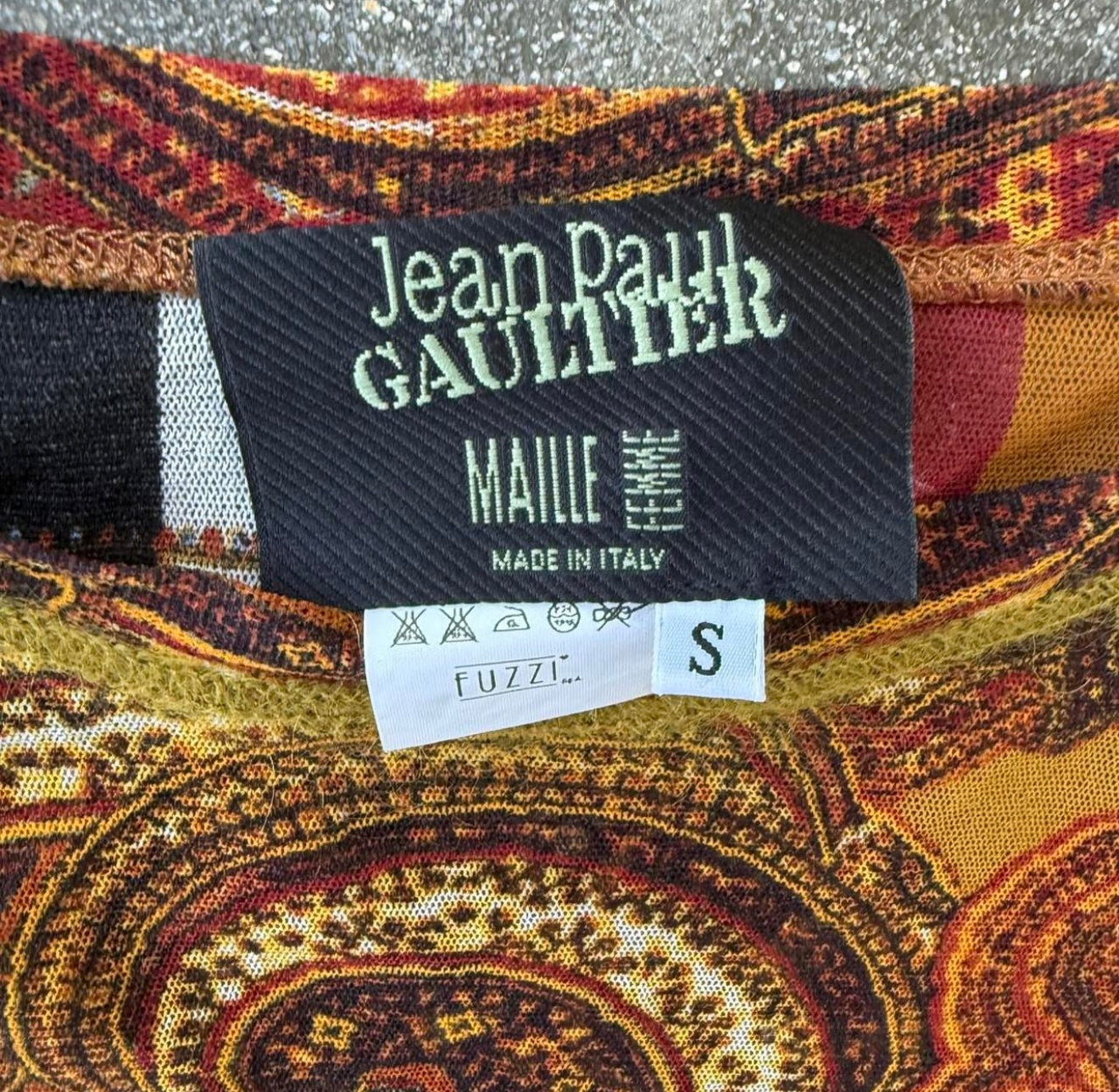 90s Jean Paul Gaultier Paisley Mesh Skirt Set - US Xs-M