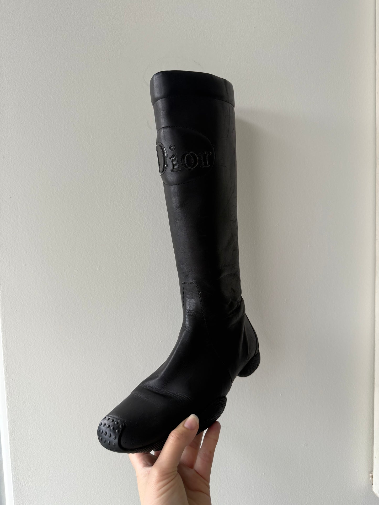 FW01 John Galliano Christian Dior Black Moto Boots - US 7