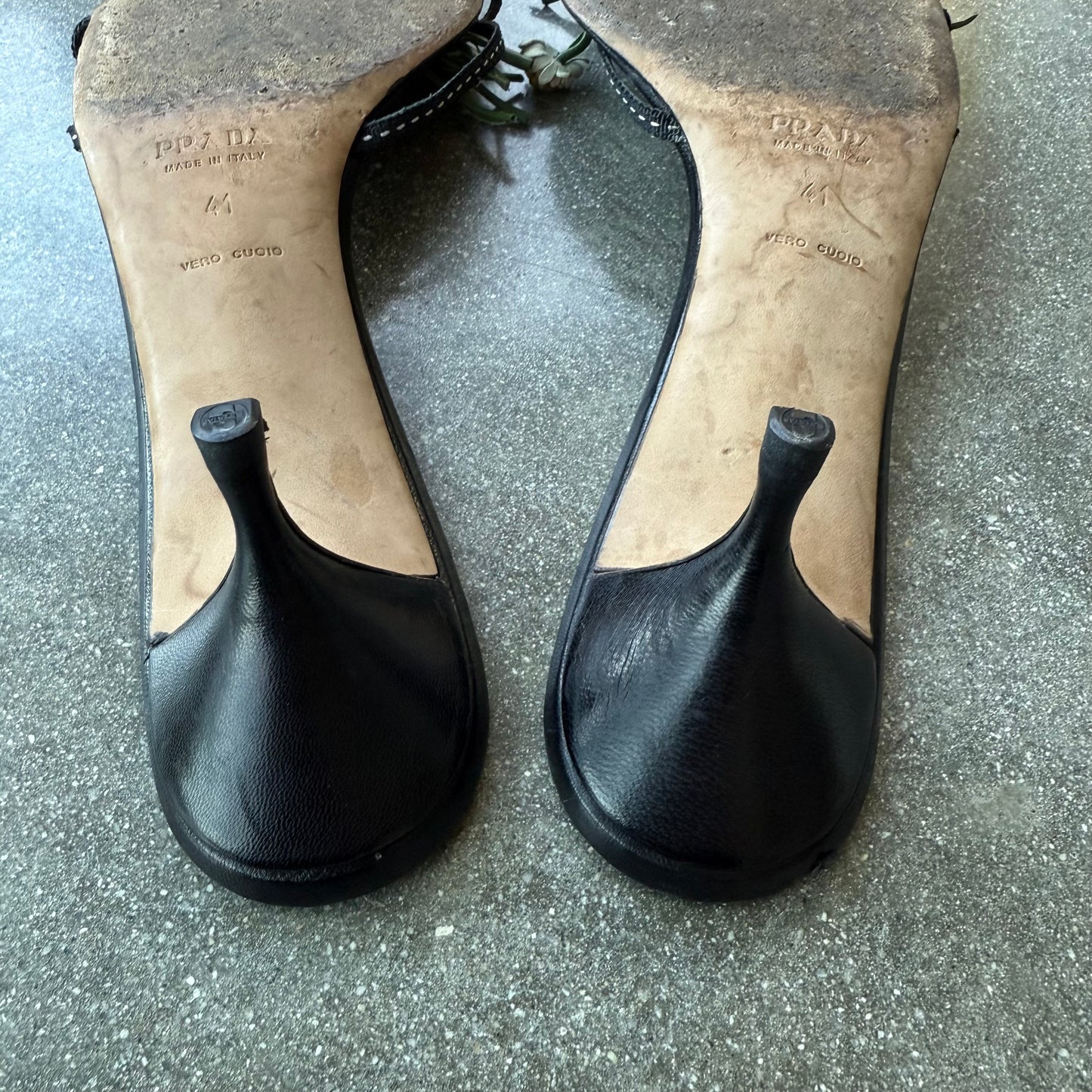 SS03 Prada Black Bouquet Sandals - US 10-10.5