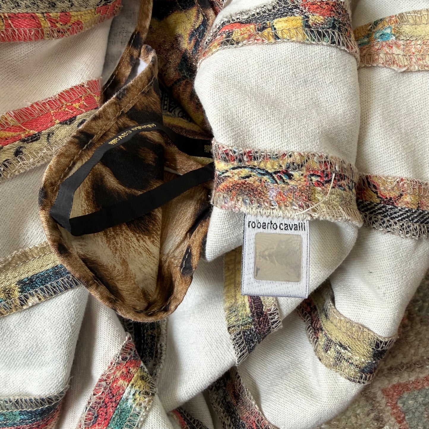 F/W2002 Roberto Cavalli Patchwork Midi Skirt