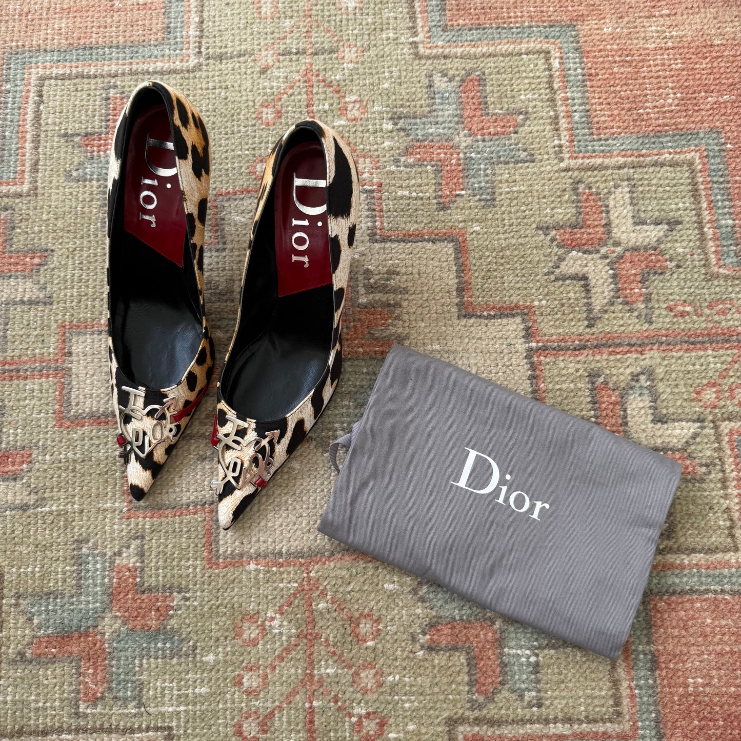 F/W2004 Galliano Dior “I Love Dior” Leopard Pumps - US 7