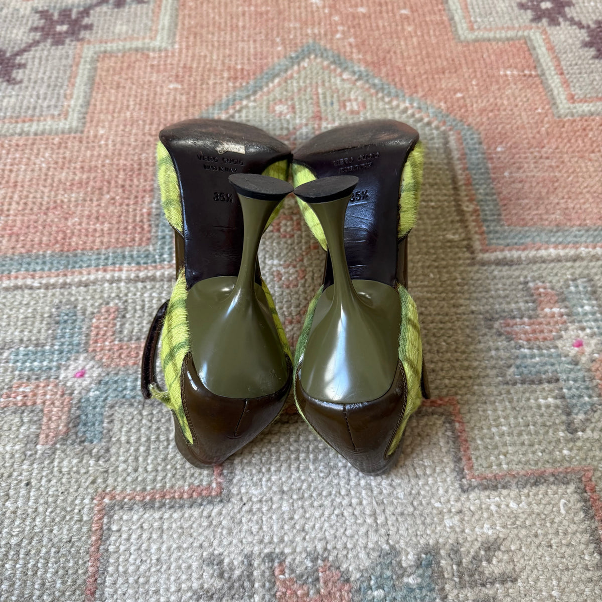 F/W1999 miu miu Ponyhair Tartan Mary Janes - US 5.5-6