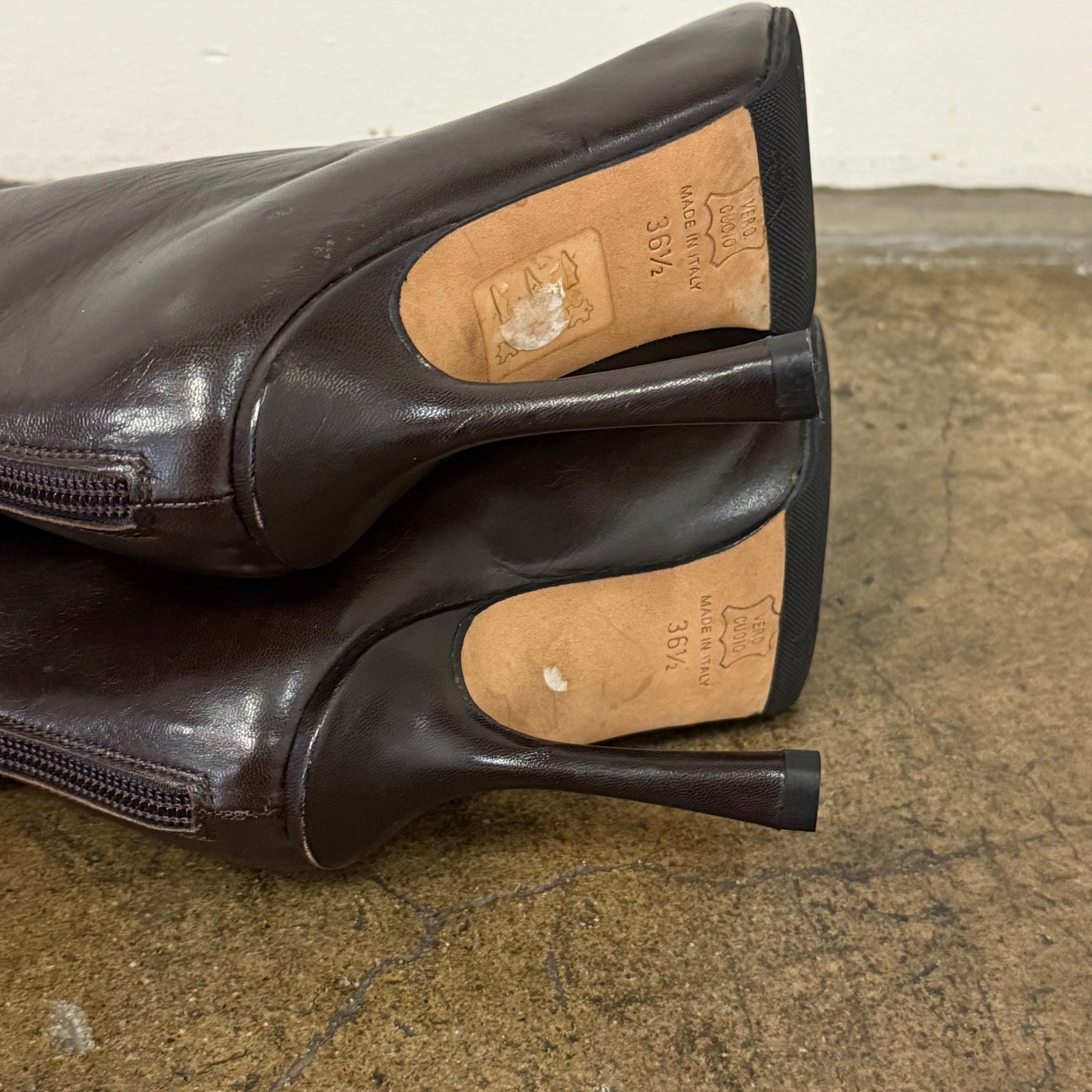 Jimmy Choo Kid Leather Chocolate Brown Boots - US 5.5-6