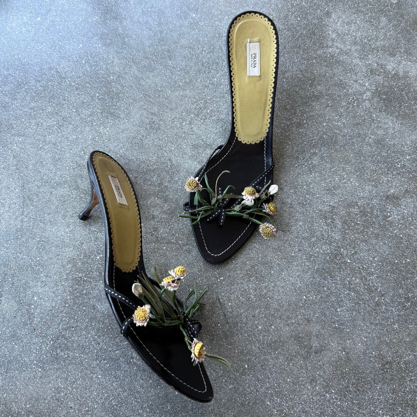 SS03 Prada Black Bouquet Sandals - US 10-10.5