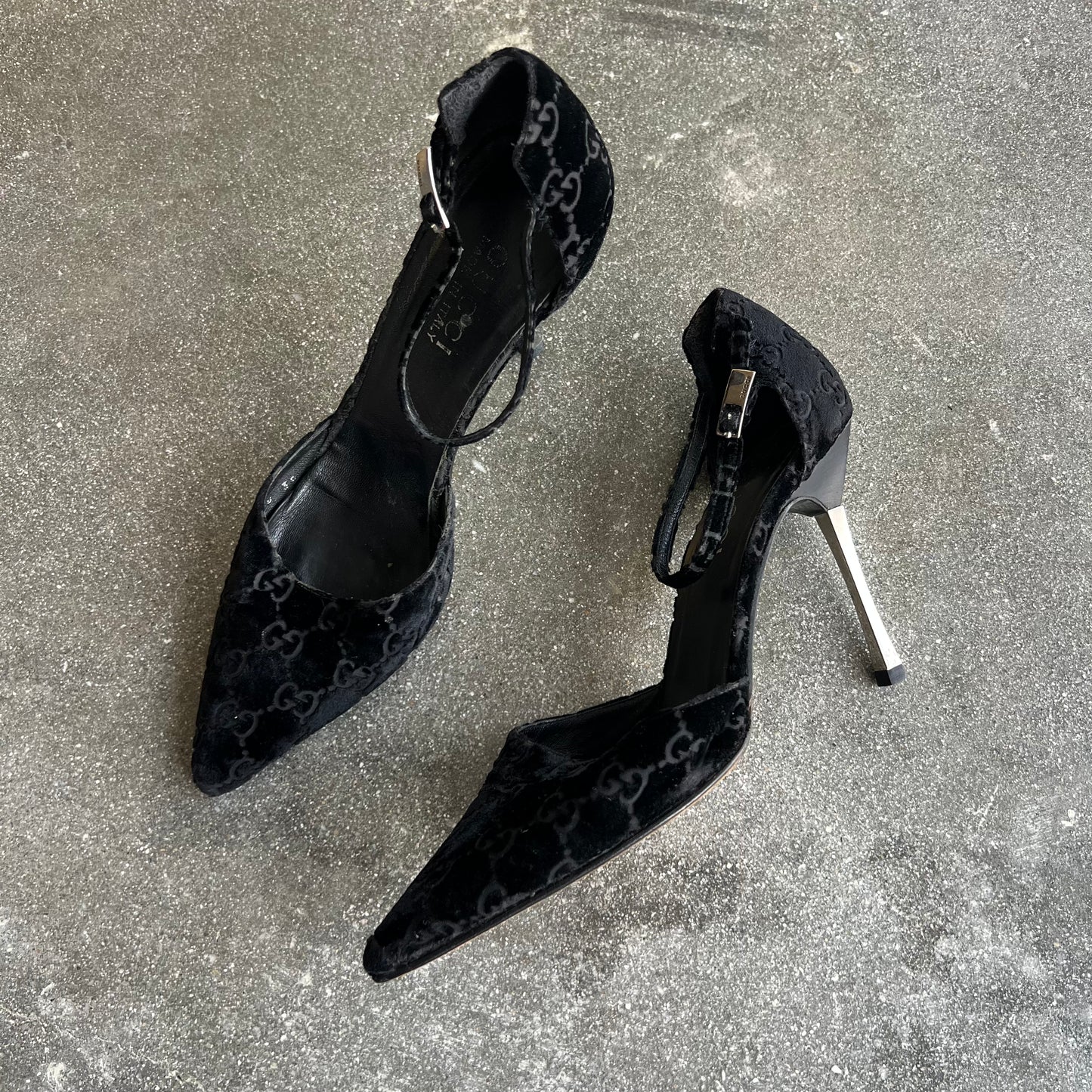 Fall 1997 Gucci Tom Ford Silk Velvet Heels - US 8