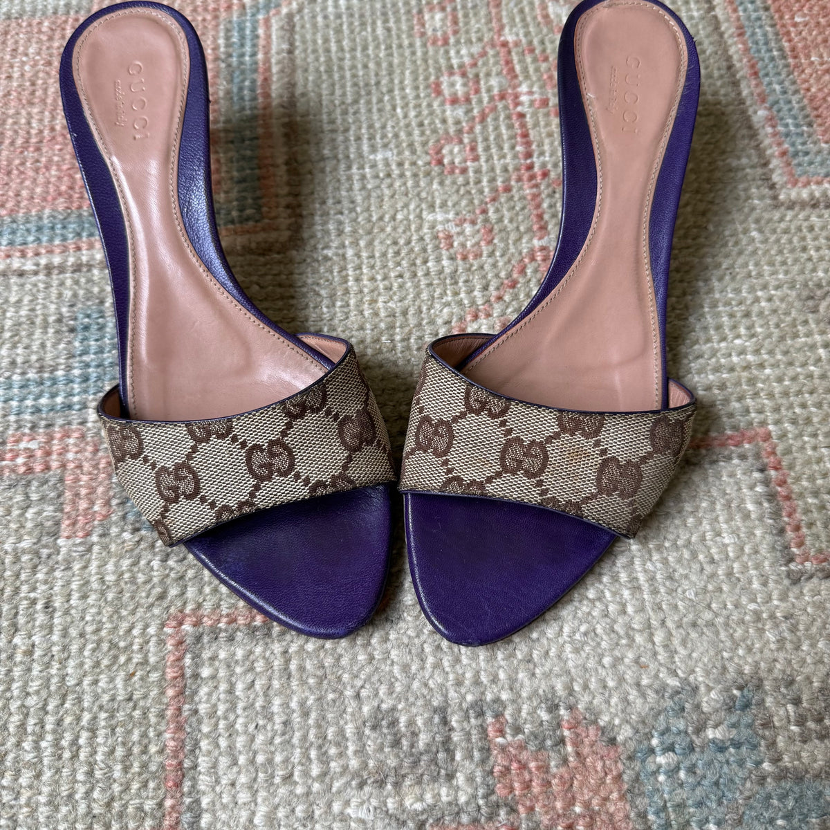 S/S2004 Tom Ford Gucci Purple Bamboo Mules - US 6