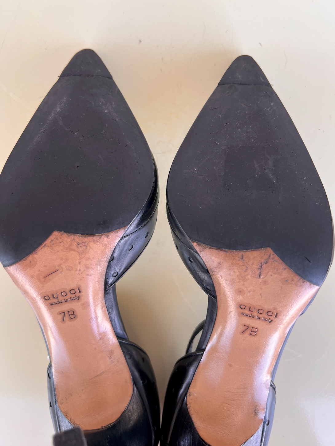 Tom Ford Gucci Black Perforated Leather Mules 37