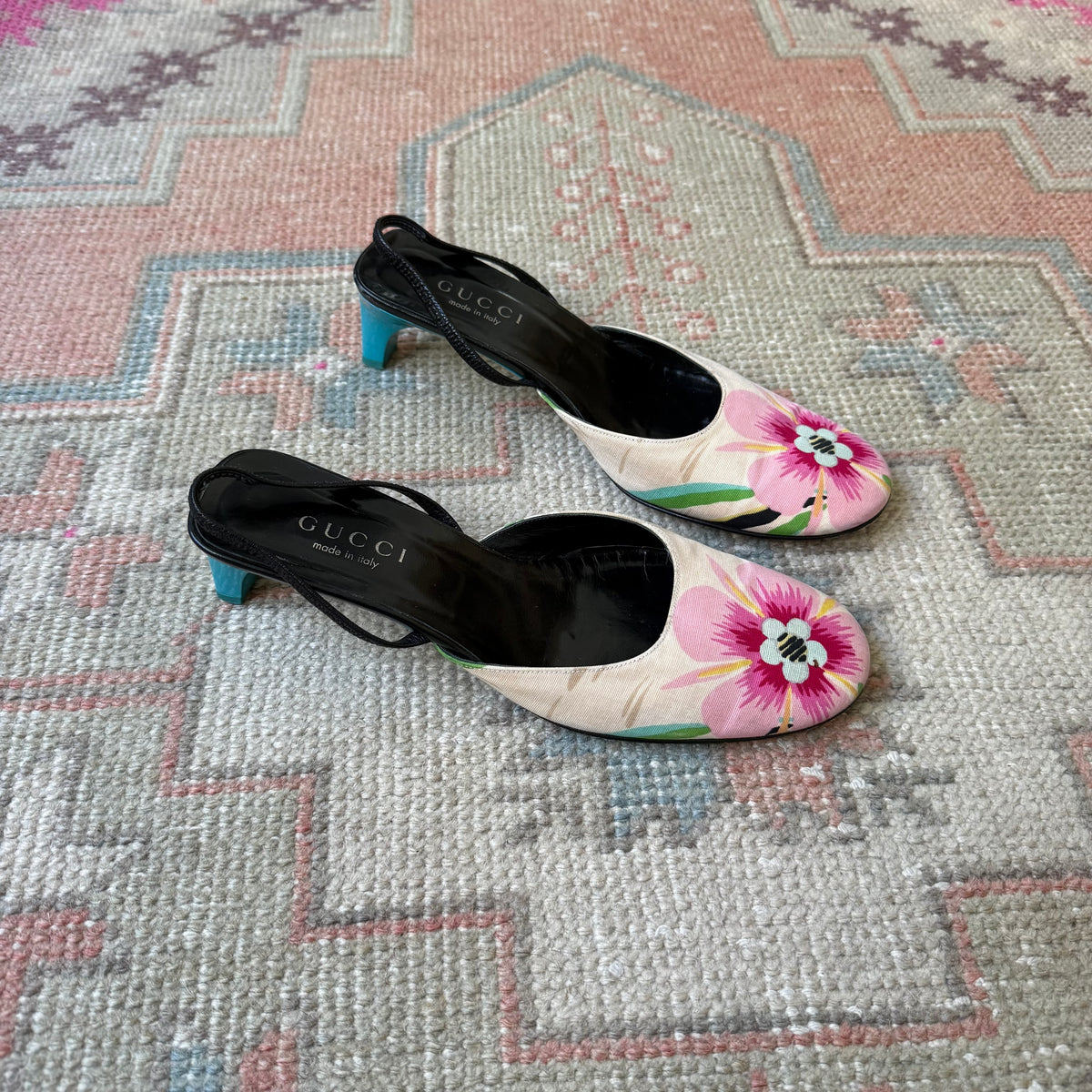S/S1999 Tom Ford Gucci Floral Slingbacks - US 7