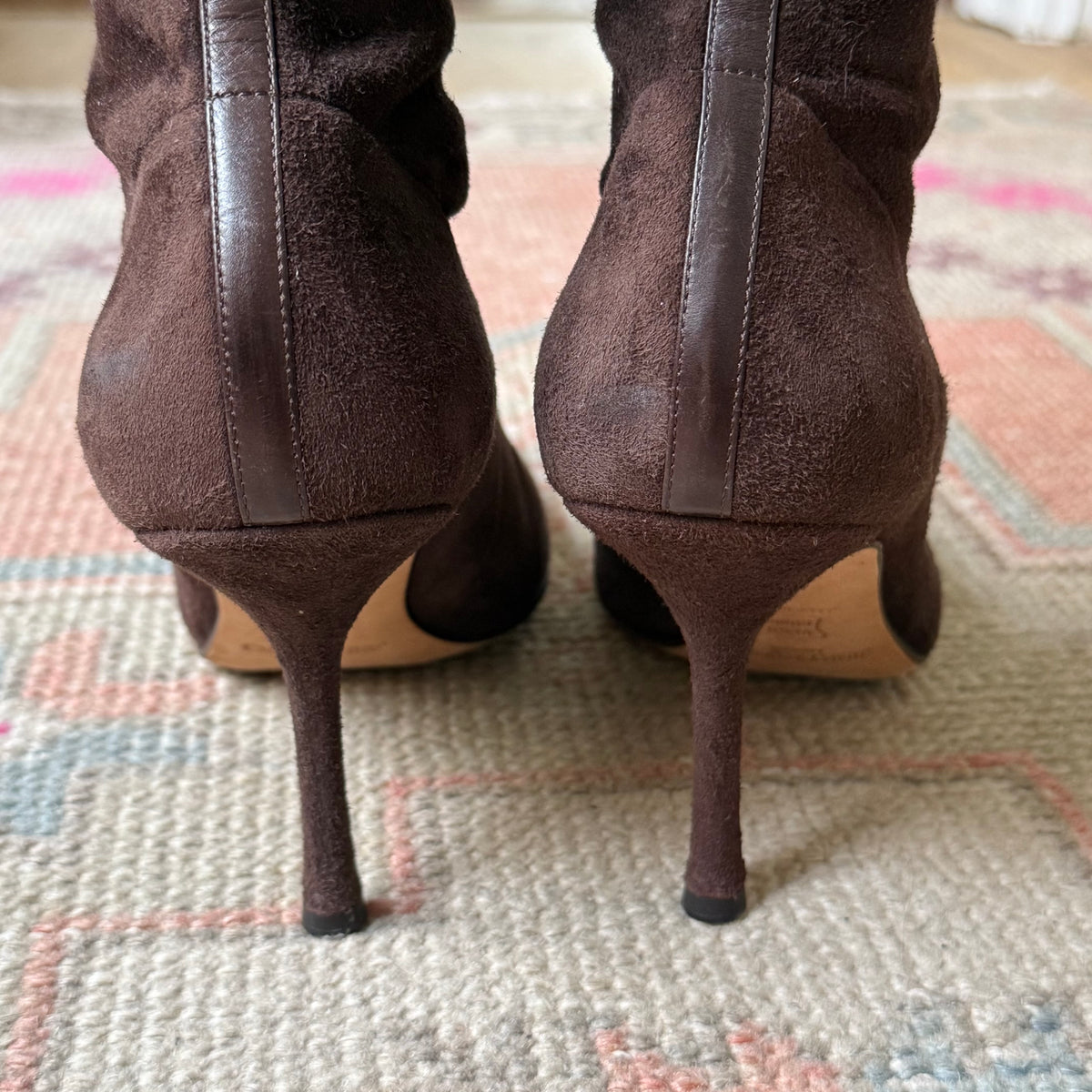 Y2K Jimmy Choo Brown Stretch Suede Boots - US 10.5