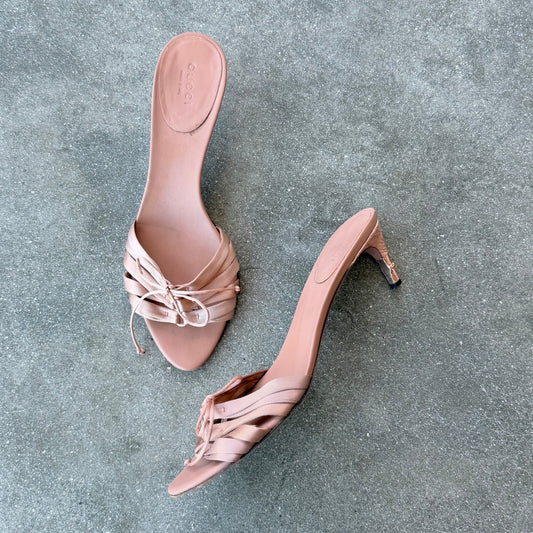 S/S2004 Tom Ford Gucci Blush Bamboo Mules - US 9.5