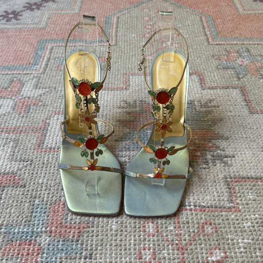 Y2K Iridescent Giuseppe Zanotti Jeweled Sandals - US 6.5-7
