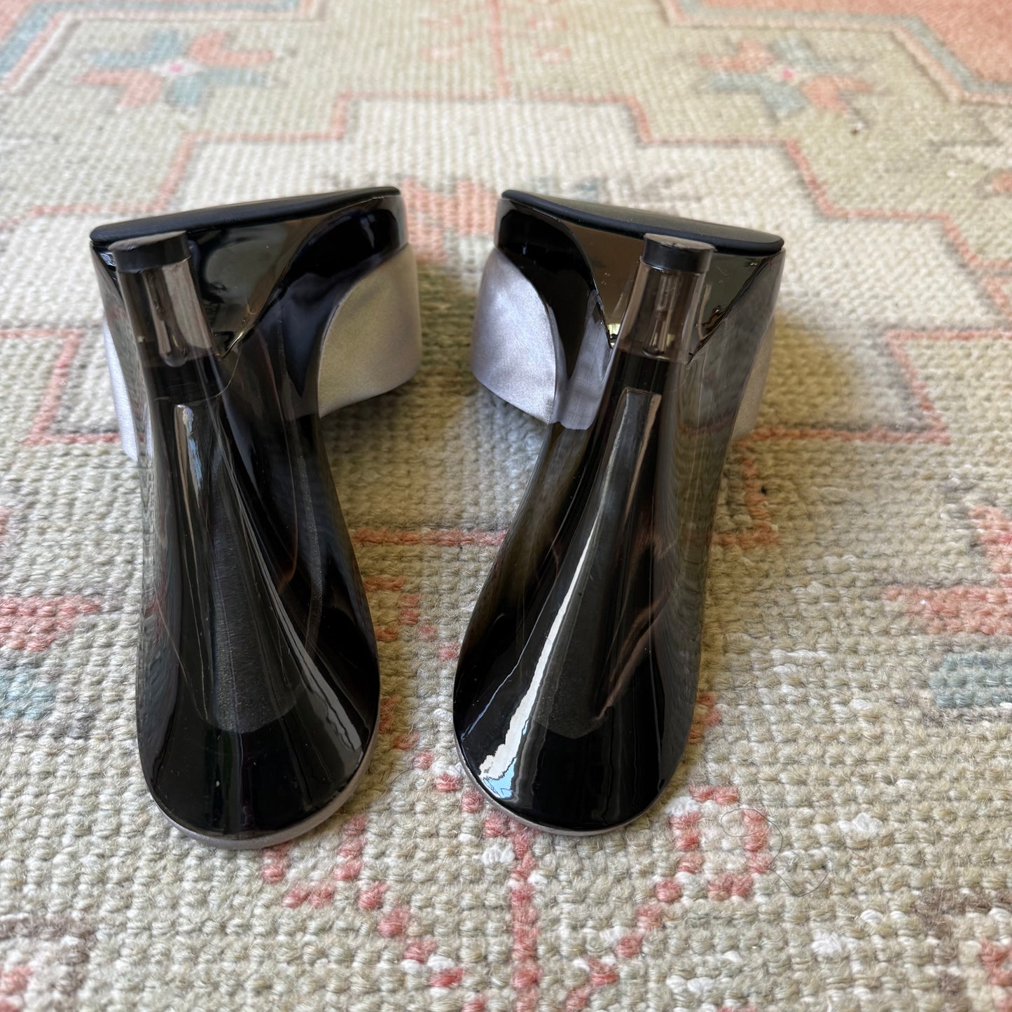 S/S1998 Prada Grey Lucite Wedges - US 7.5