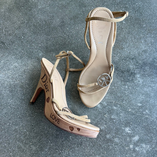 S/S2006 Galliano Dior Peace + Love Wedges - US 6.5