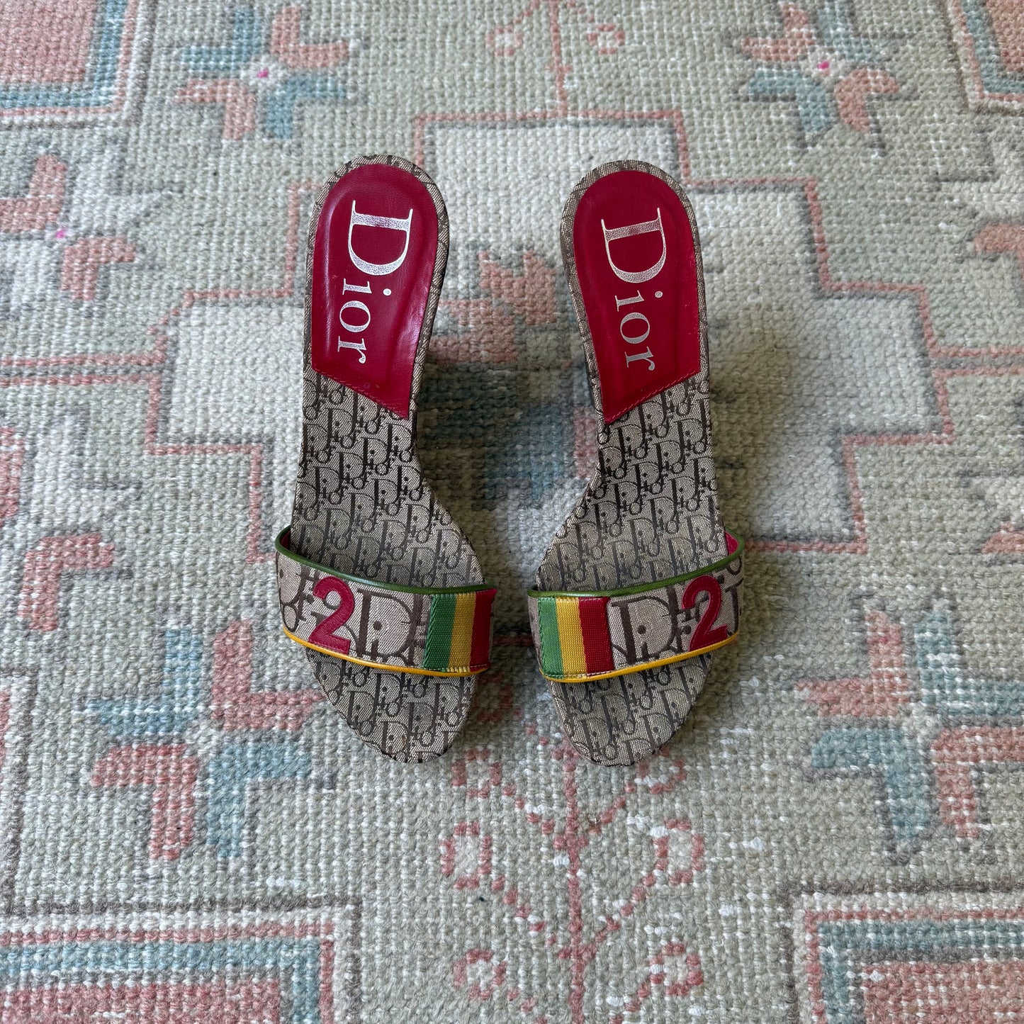 F/W2004 Galliano Dior Rasta Wedges - US 7.5