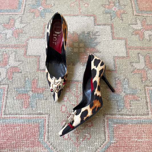 F/W2004 Galliano “I Love Dior” Leopard Pumps - US 7