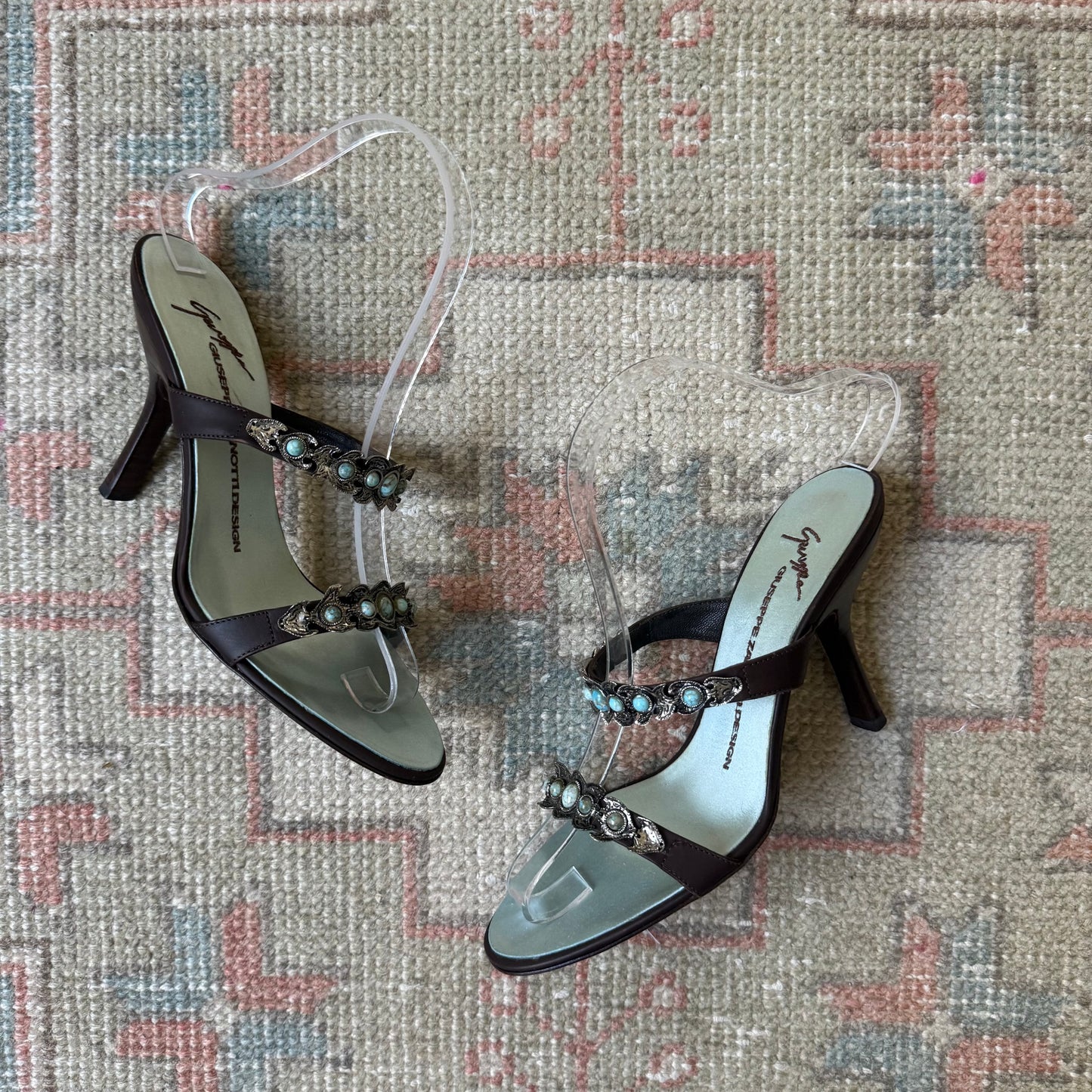 Y2K Giuseppe Zanotti Turquoise Mules - US 6.5-7