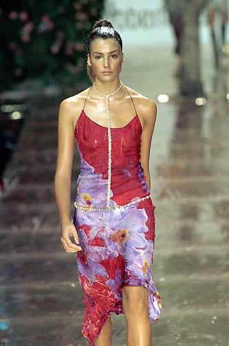 S/S2000 Roberto Cavalli Floral Ruffle Dress - US S-L
