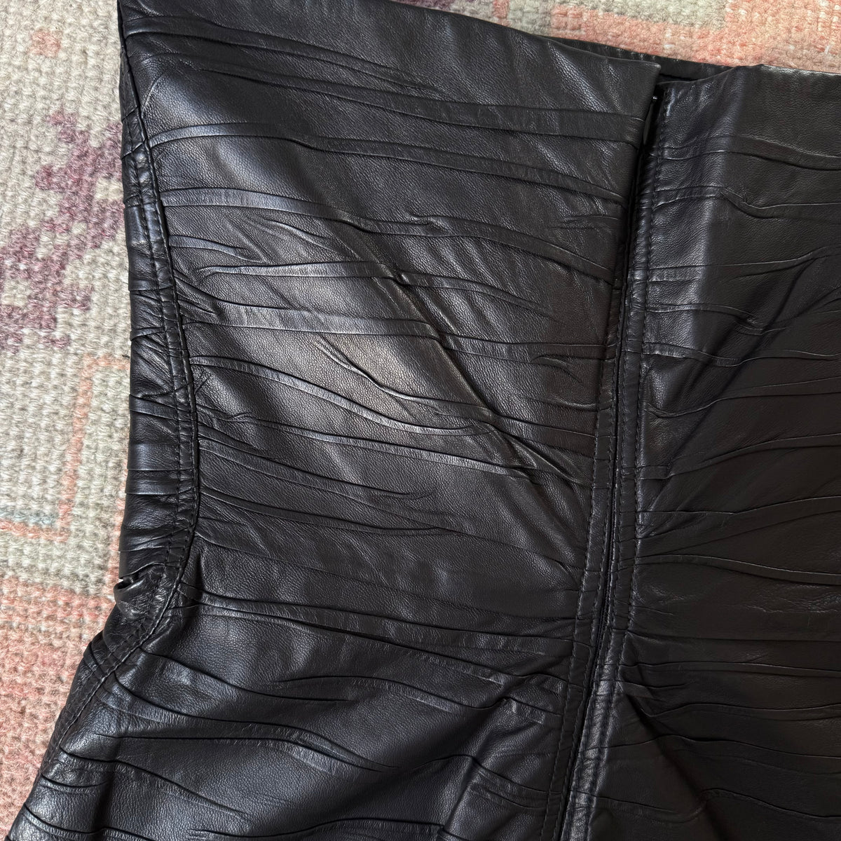 A/W2002 miu miu black lambskin corset - US 6