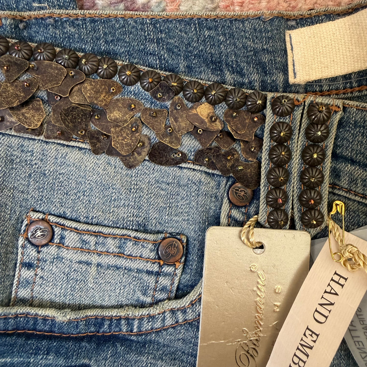 Y2K Hand Beaded Blumarine Low Rise Jeans - US 29-30