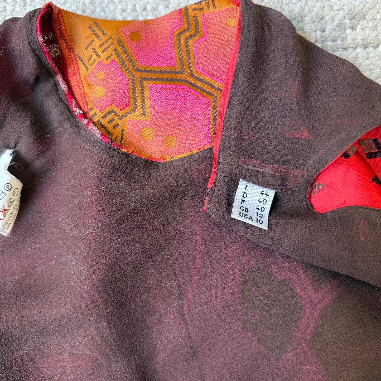 F/W2002 Jean Paul Gaultier Silk Jacquard Patchwork Top - Size M-L