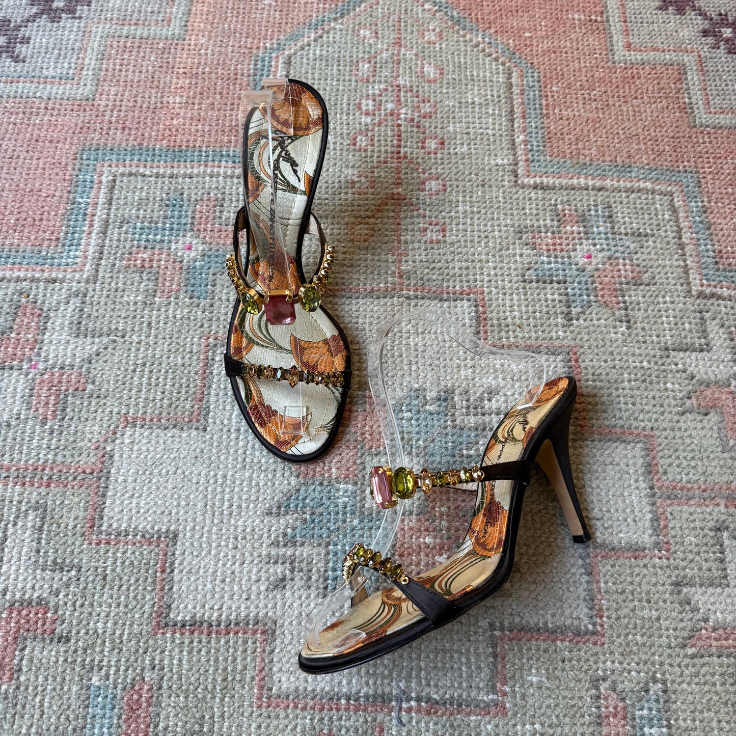 Y2K Giuseppe Zanotti Chocolate Jeweled Sandals - US 8