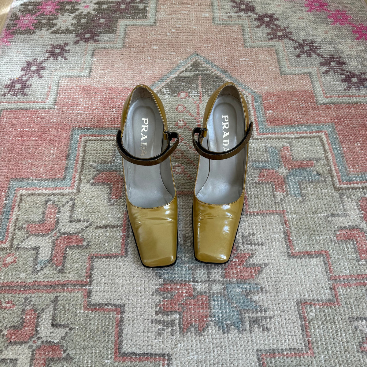 F/W1998 Prada Gold Mary Janes - US 7.5
