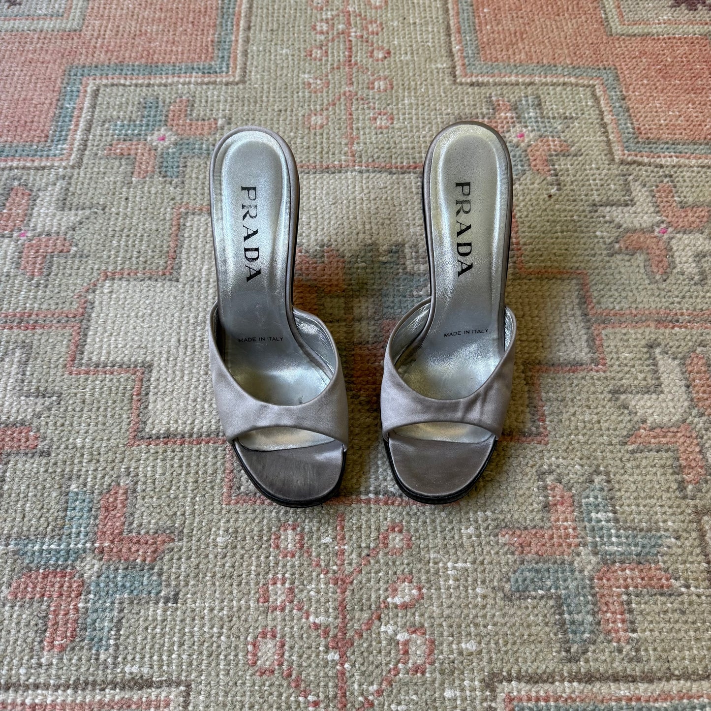 S/S1998 Prada Grey Lucite Wedges - US 7.5