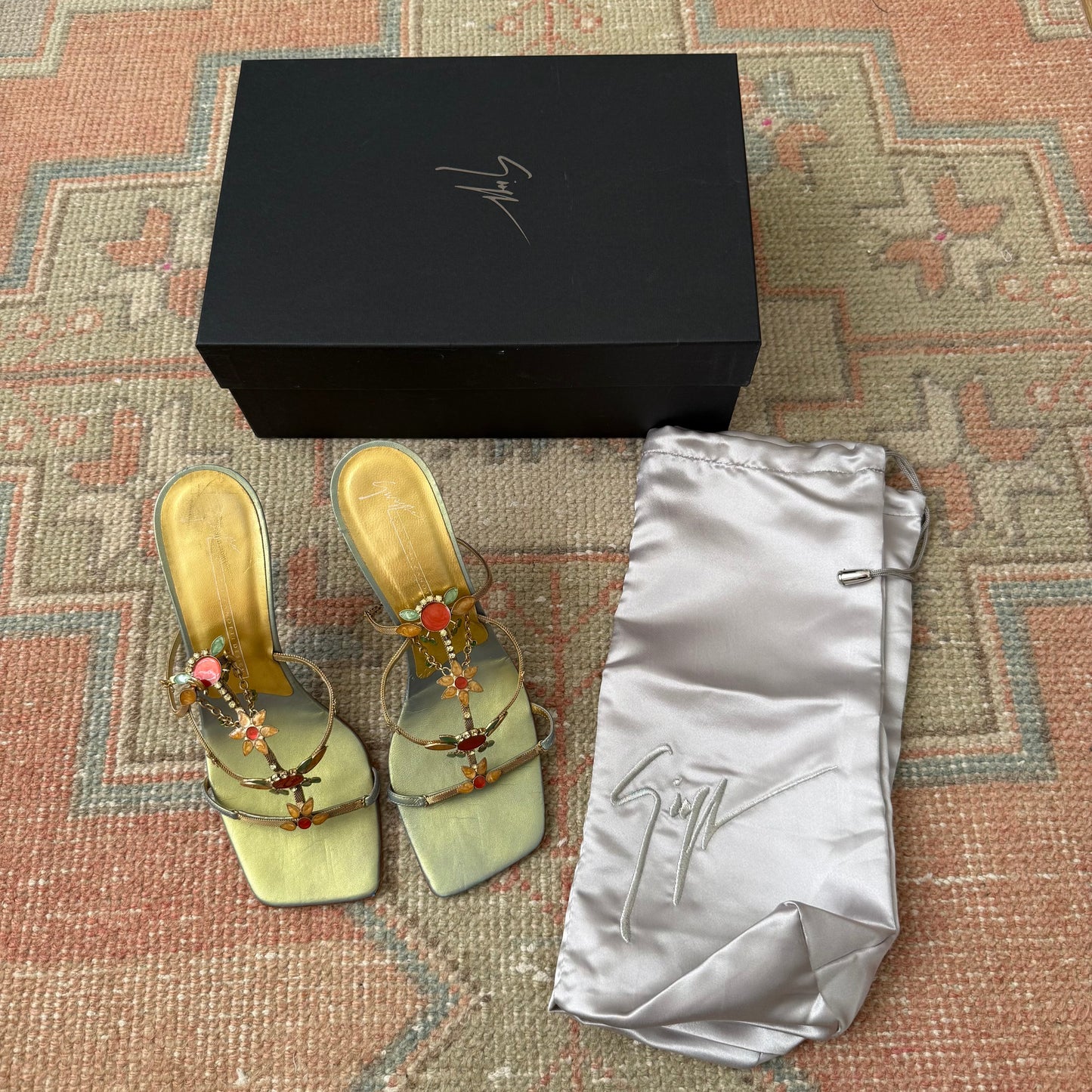 00s Giuseppe Zanotti Iridescent Beaded Heels - US 6.5-7