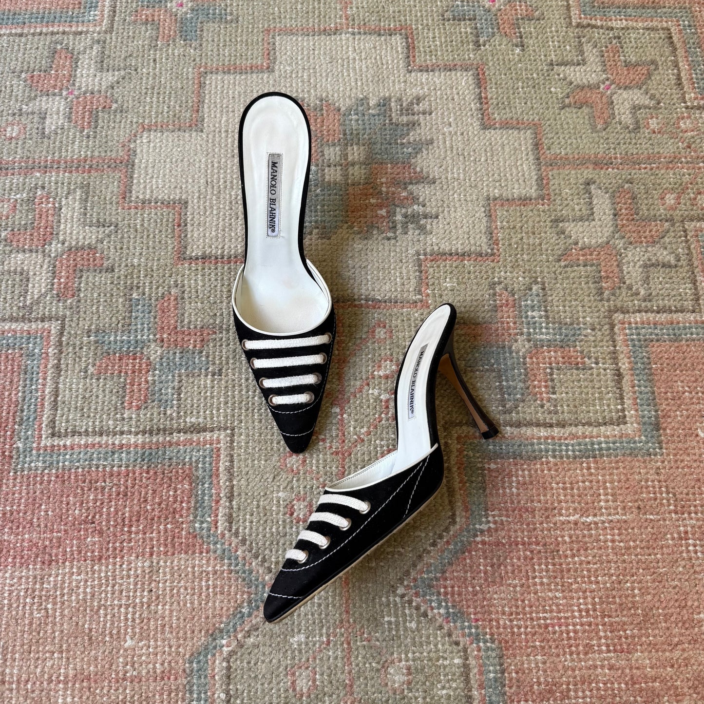 S/S2003 Manolo Blahnik Black Suede Sneaker Mules - US 8-8.5