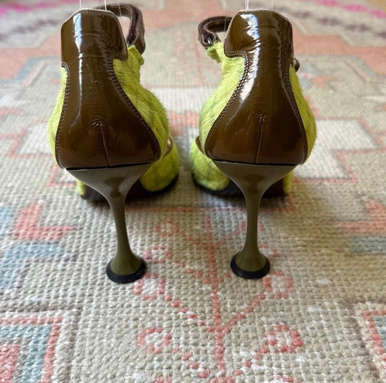 F/W1999 miu miu Tartan Ponyhair Mary Janes - US 10-10.5