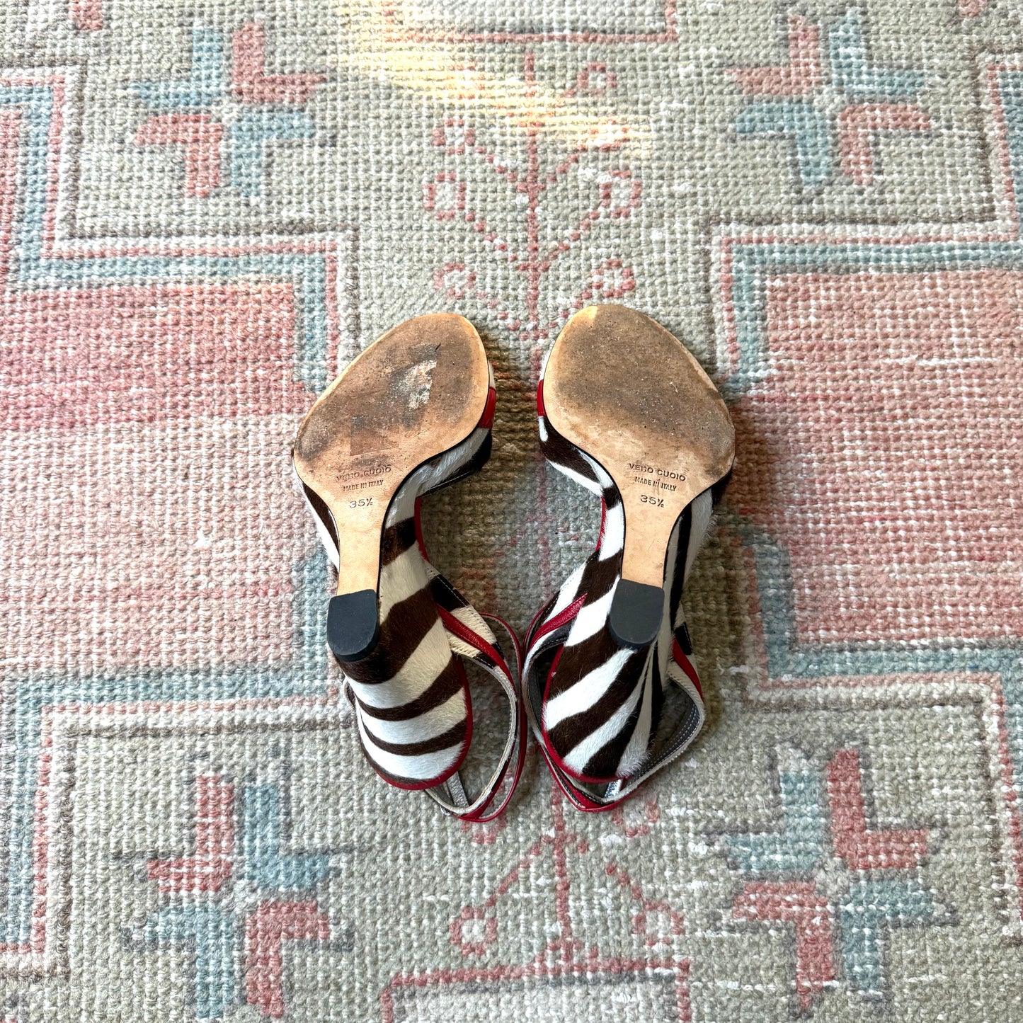 Y2K Dolce & Gabbana Pony Hair Zebra Wedges - US 6.5-7