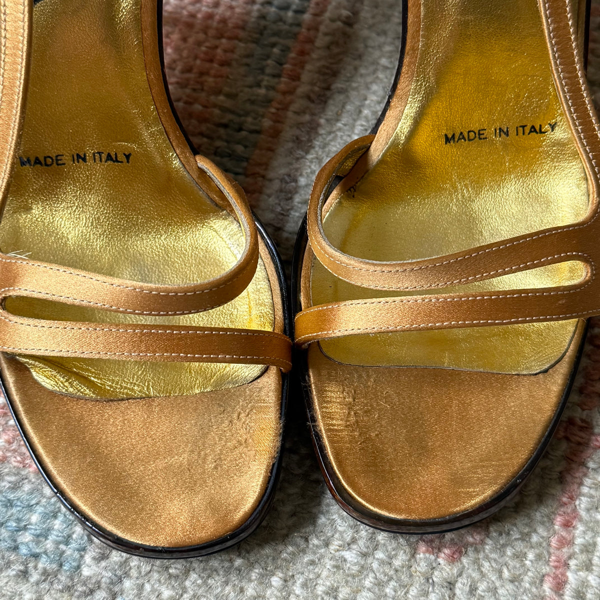 S/S1998 Prada Gold Lucite Wedges - US 7