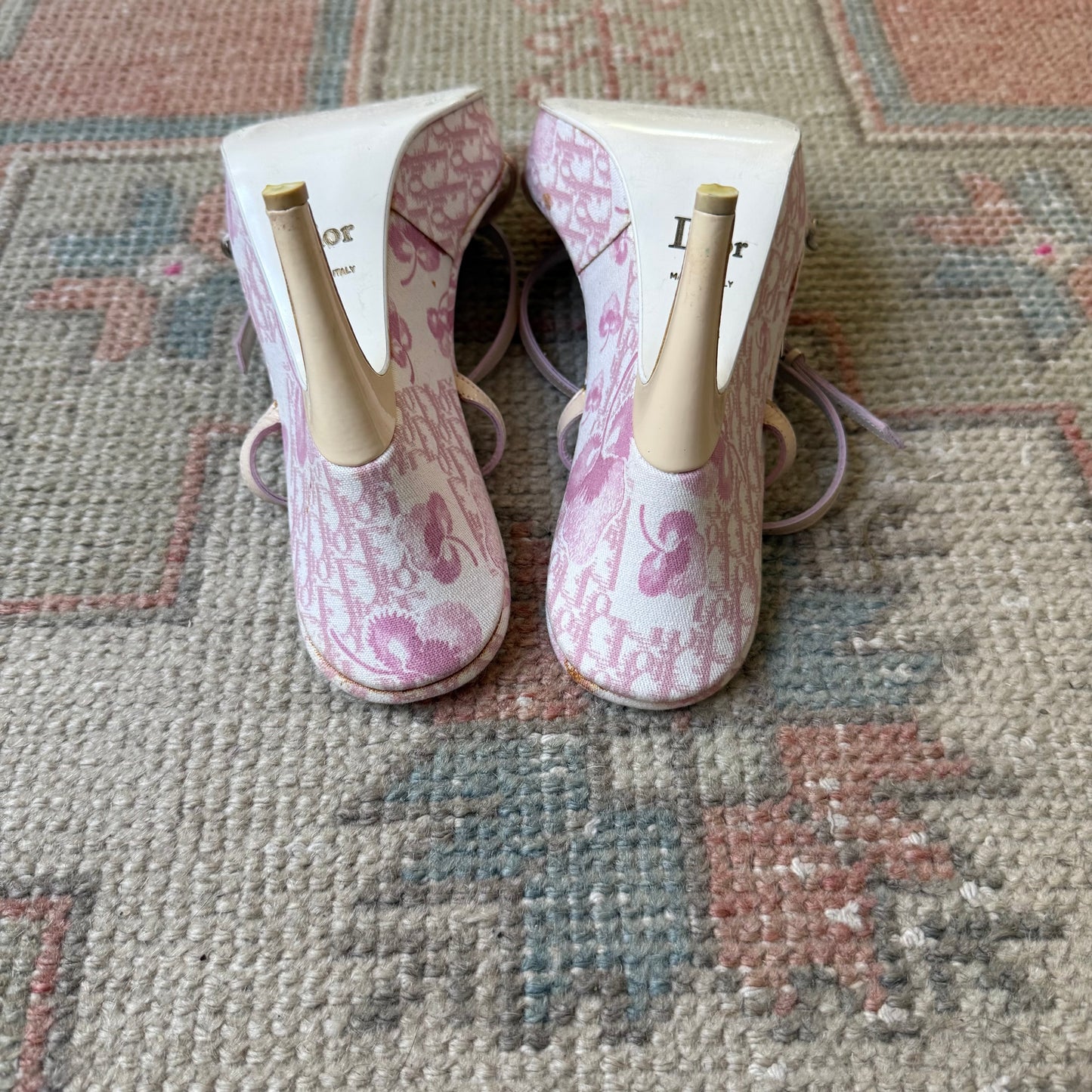 S/S2004 Galliano Dior Cherry Blossom Girly Wedges - US 6.5-7