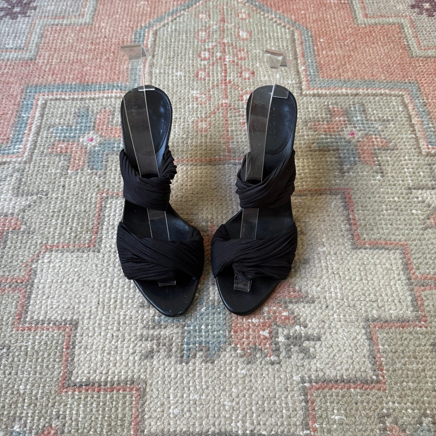 S/S2004 Tom Ford Gucci Plissé Bamboo Mules - US 6