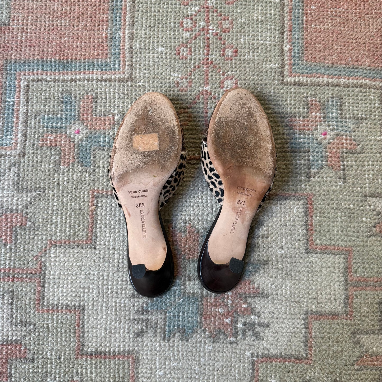 2000s Manolo Blahnik Ponyhair Mix Sandals - US 8