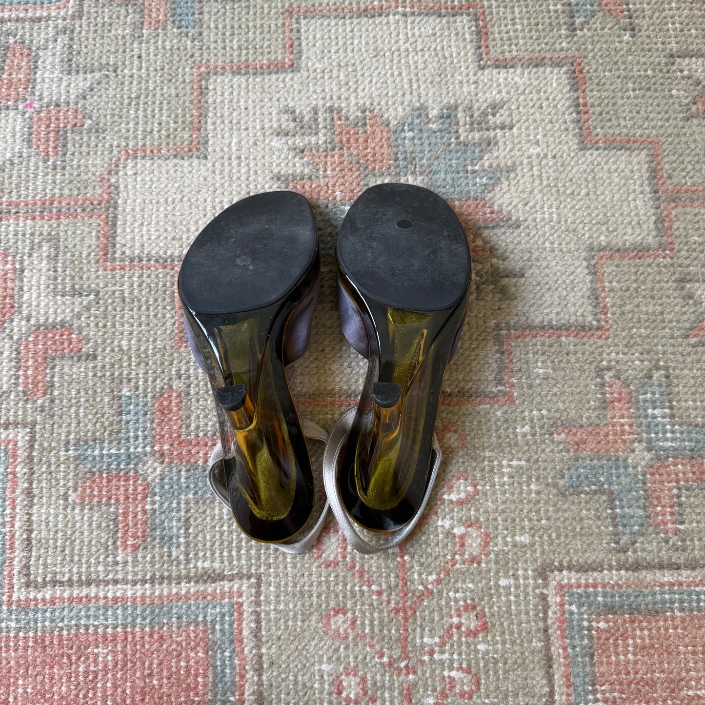 S/S1998 Prada Lucite Slingback Wedges - US 6.5