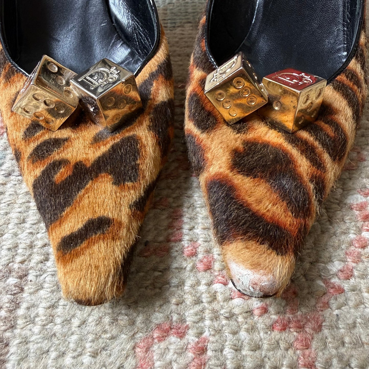 F/W2004 Galliano Dior Pony Hair Dice Pumps - US 7