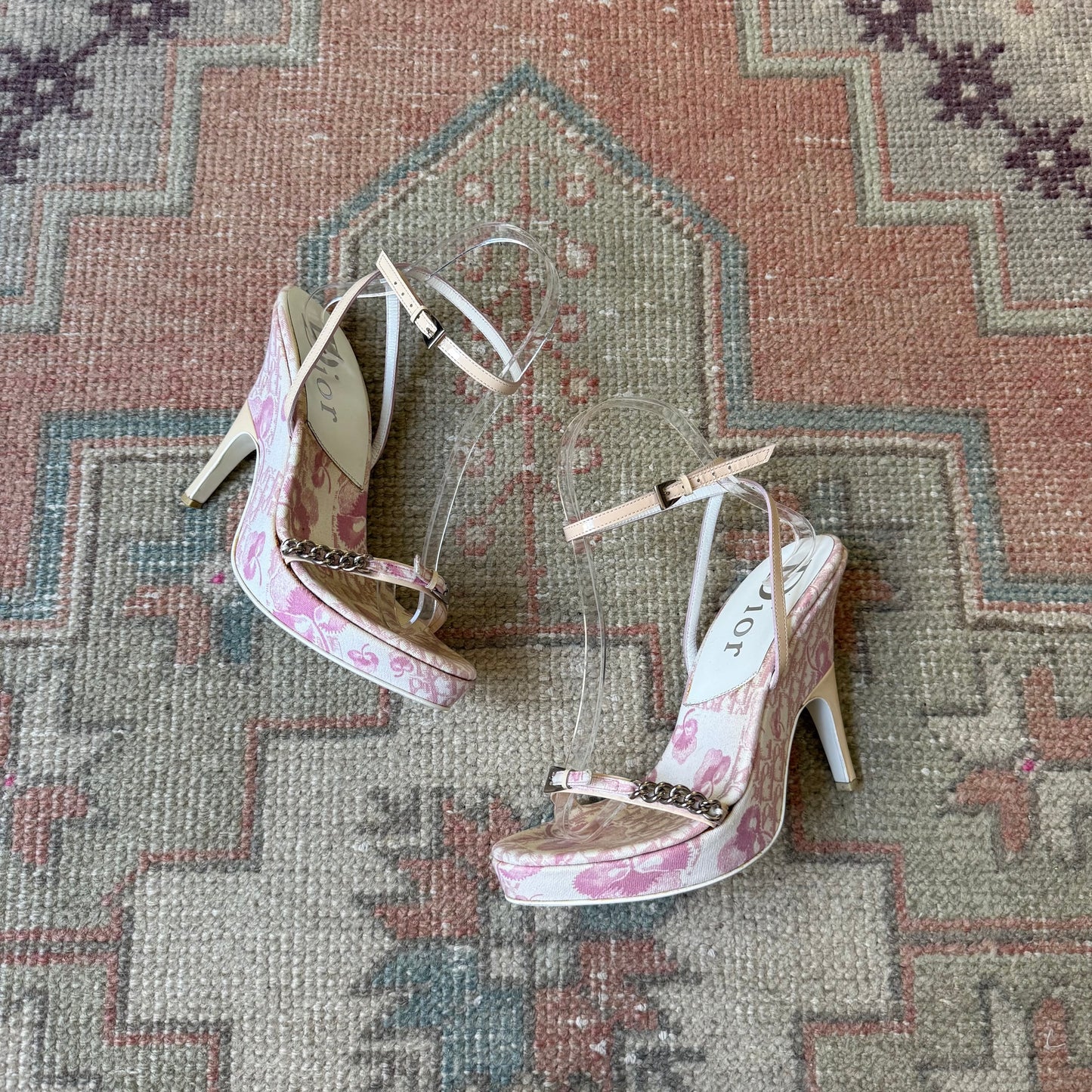 S/S2004 Galliano Dior Cherry Blossom Girly Wedges - US 6.5-7