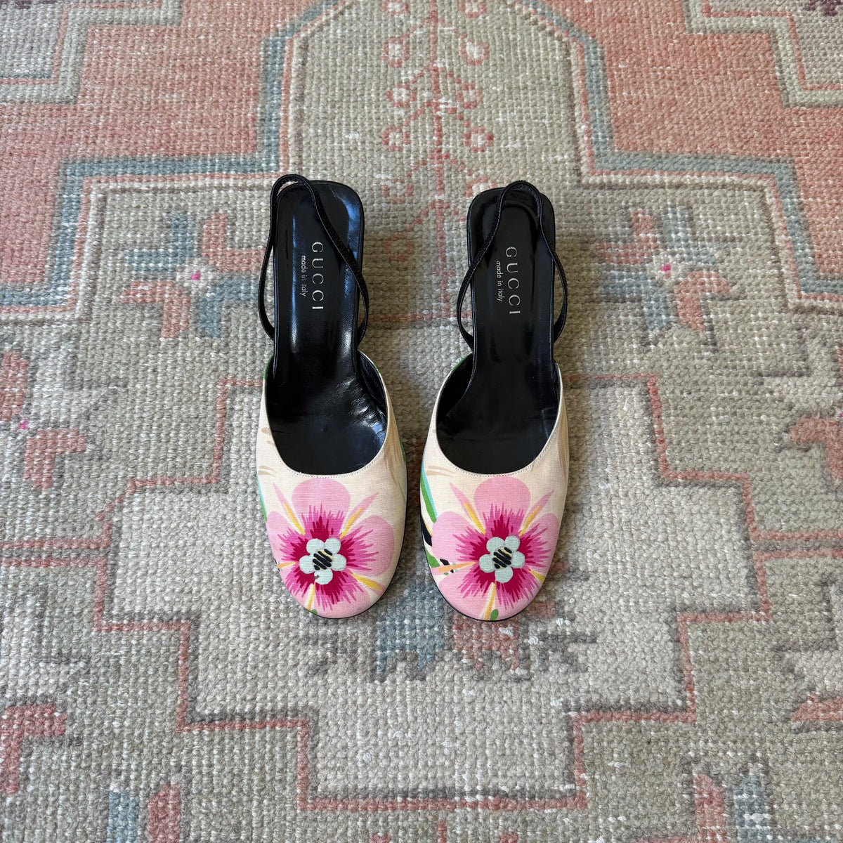 S/S1999 Tom Ford Gucci Floral Slingbacks - US 7