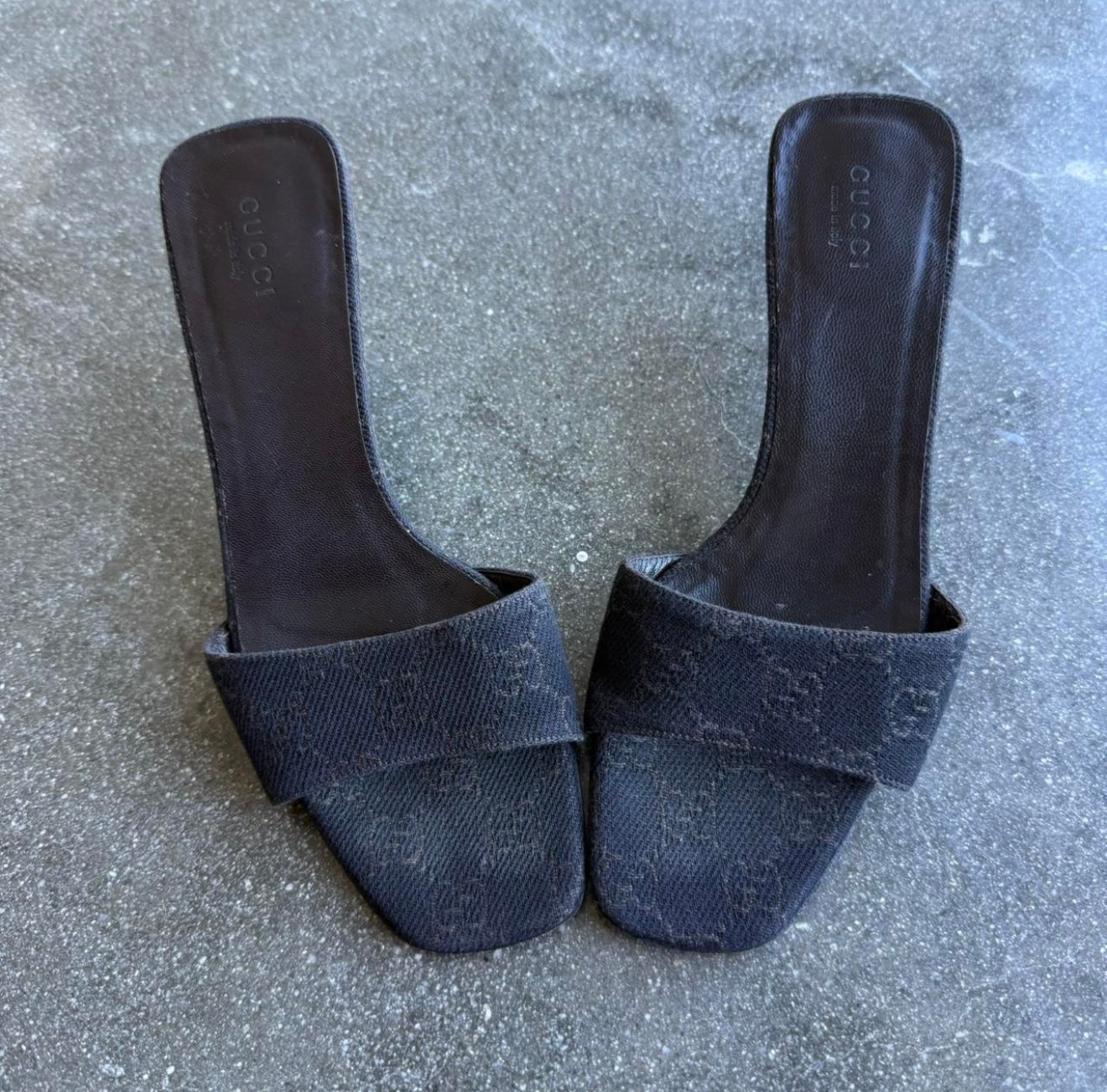 Tom Ford Gucci Canvas Guccissima Mules - US 6-6.5