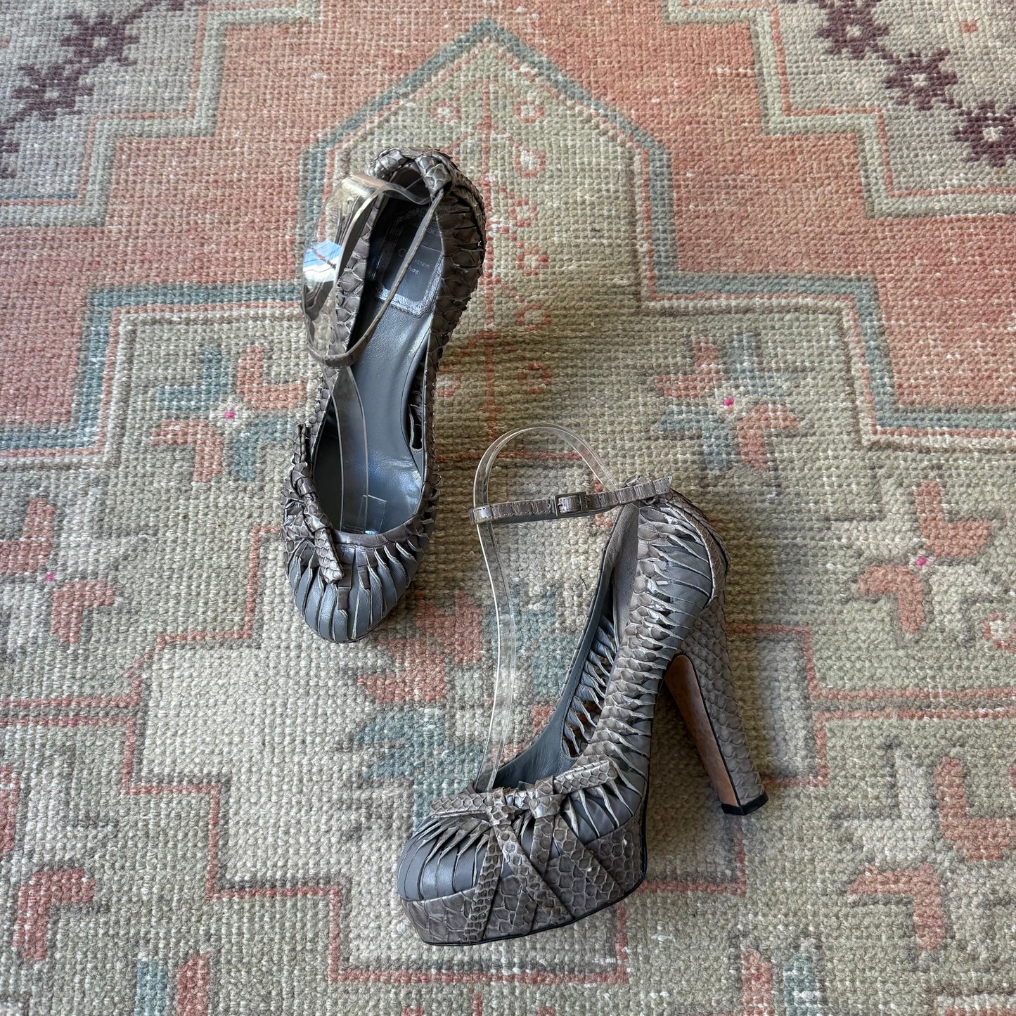 F/W2007 Galliano Dior Grey Python Platforms - US 7.5