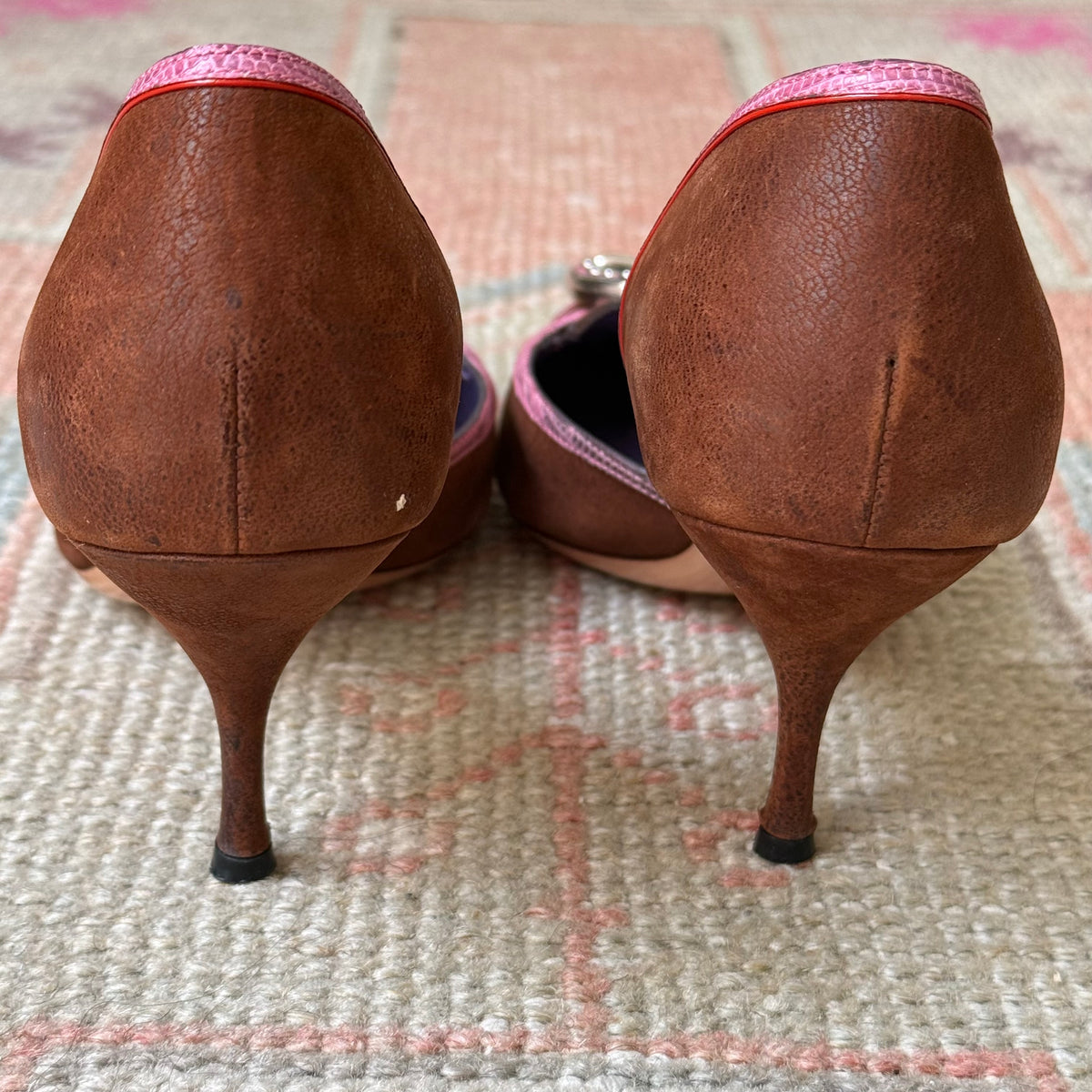F/W2003 Prada Chocolate Buckle D’Orsay Heels - US 7