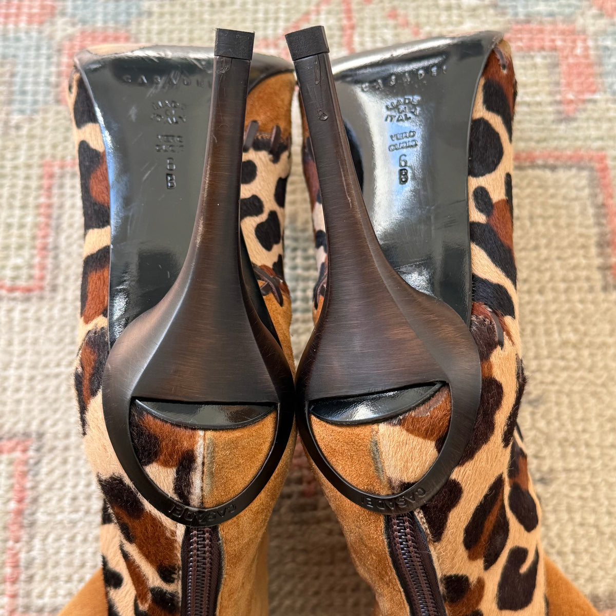 Y2K Casadei Patchwork Animal Print Ankle Boots - US 6